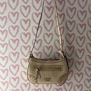 Guess Tan Shoulder Bag with Classic Design